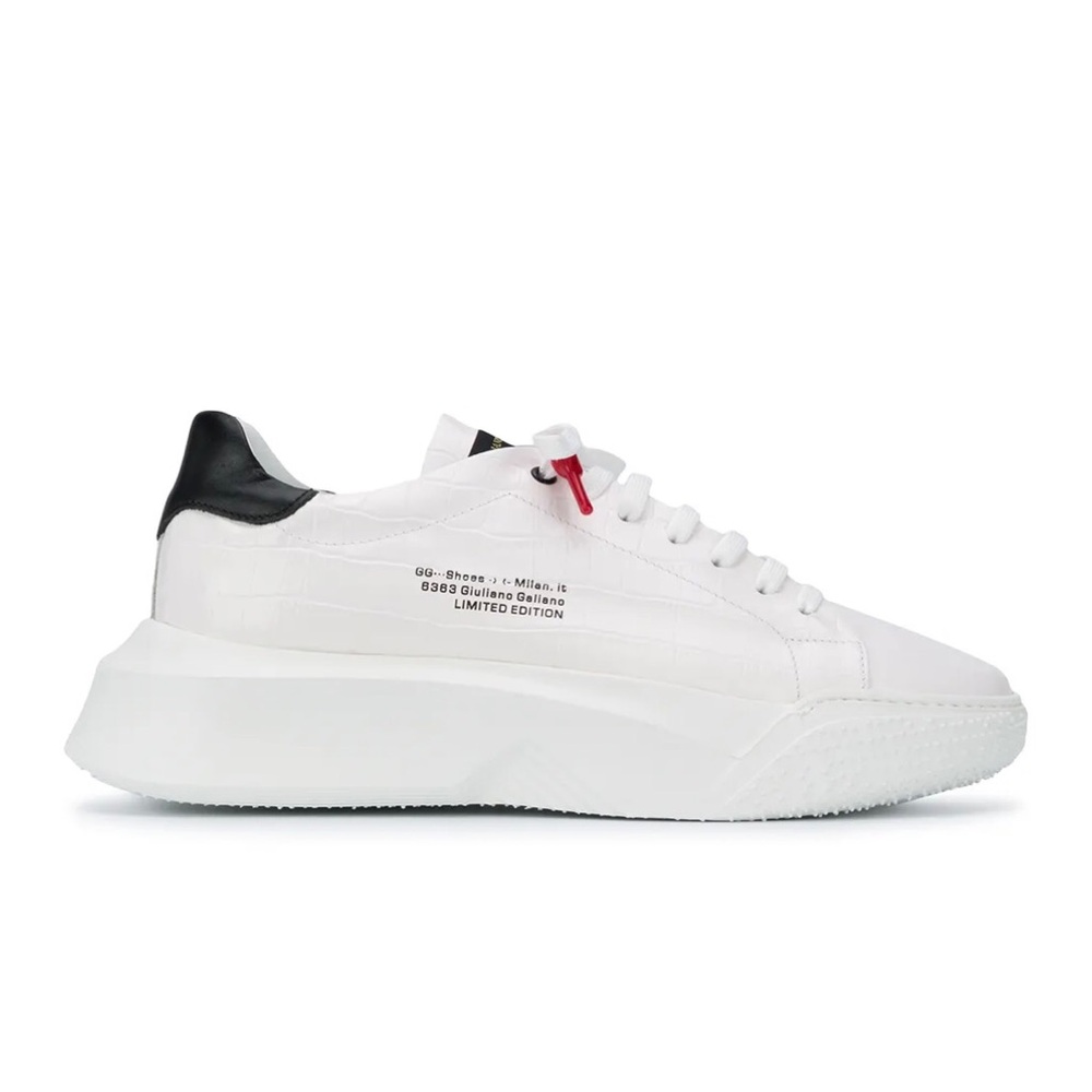 Giuliano Galiano Nemesis White Leather Low-top Sneakers Men Size 43/USA 10